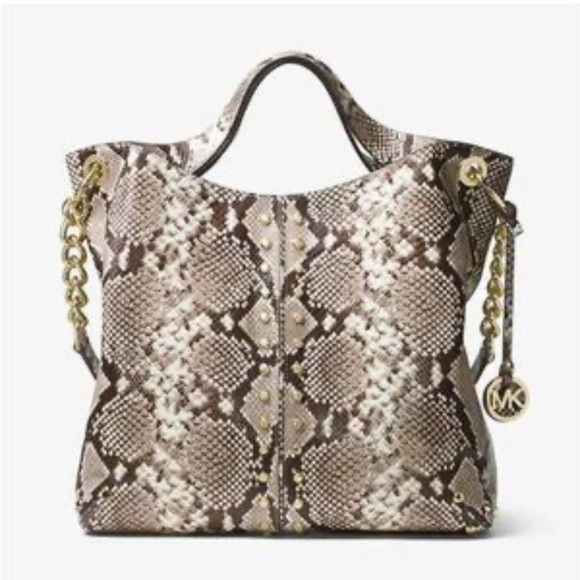 Michael Kors Uptown Astor Bag Snakeskin Print - Picture 1 of 14